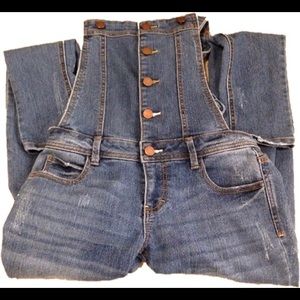 Tinseltown distressed overalls